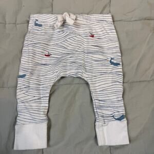 Sapling 0-3 Months Leggings Baby Pants Boy Girl Nautical Whale Sailboat Print